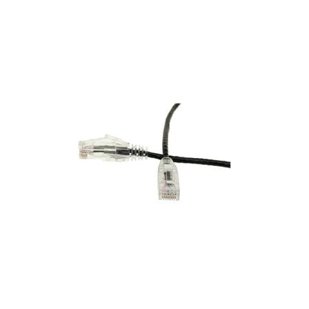 Cable Wholesale Cat6 Black Slim Ethernet Patch Cable, Snagless/Molded Boot, POE Compliant, 6 inch 10X8-82200.5